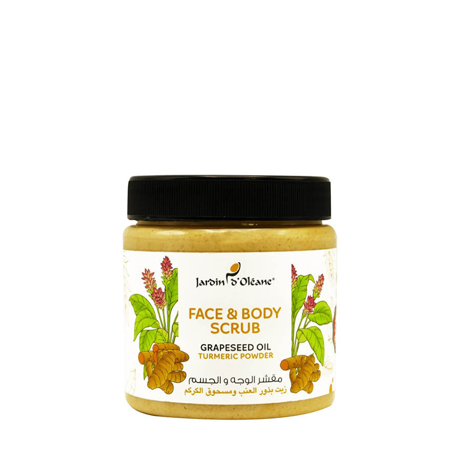 Face & Body Scrub with Grapeseed Oil & Turmetic Powder 500ml
