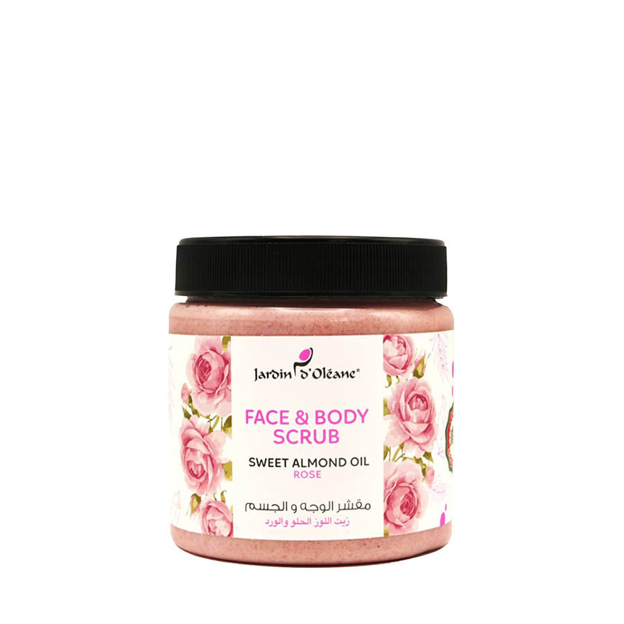 Face & Body Scrub with Sweet Almond Oil & Rose 500ml