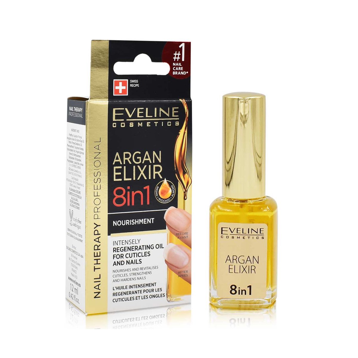 Eveline Cosmetics Nail Therapy Argan Elixir 8in1 Nail & Cuticle Regenerating Oil
