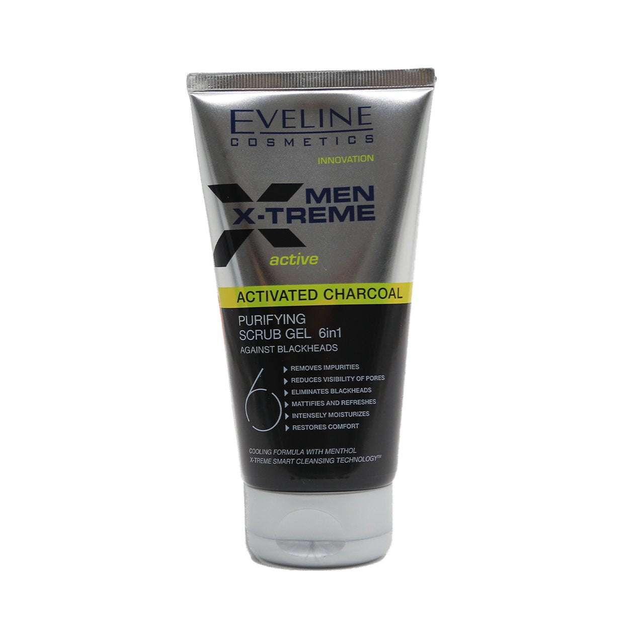 Eveline Cosmetics X-Treme Men Activated Charcoal Purifying Scrub Gel 6in1 150ml