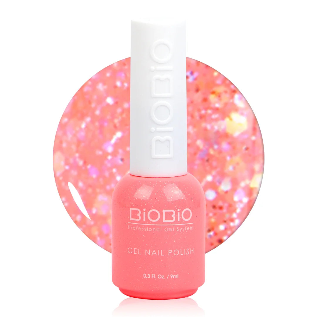 BioBio Glitter Nail Color Gel G110 Saekomdalkom Grapefruit 9ml