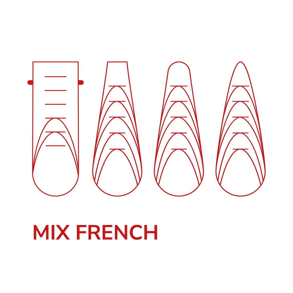 Mida Dual Form Box - Mix French (96 Tips & 48 Stickers)