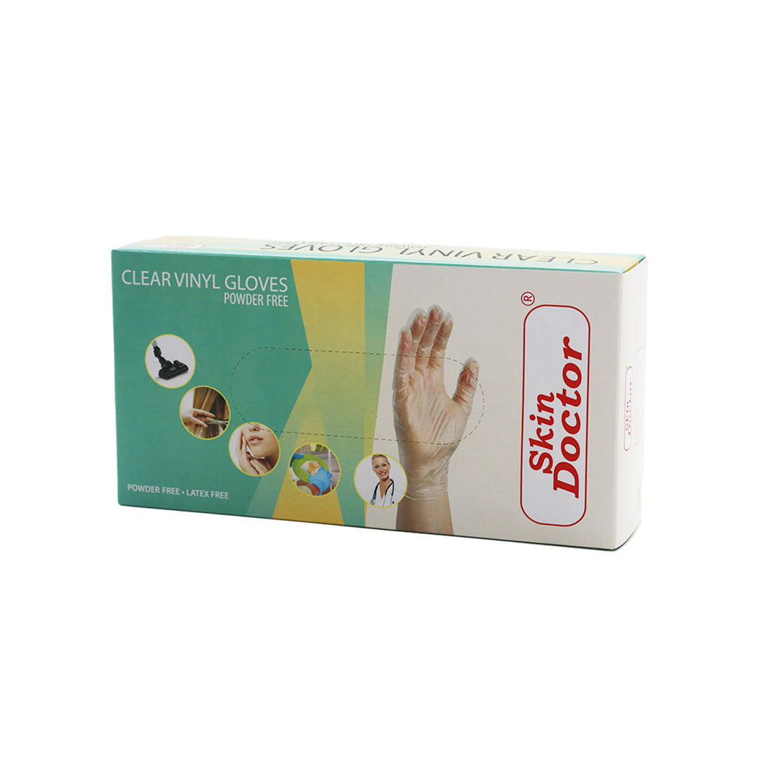 Powder Free Clear Vinyle Gloves - Medium (Box of 100)